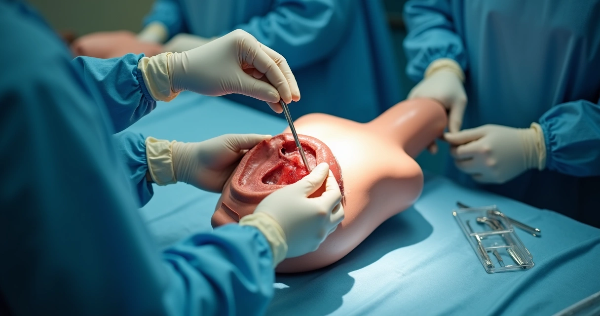 Cirurgia peniana ilustrando técnica de correção da curvatura 