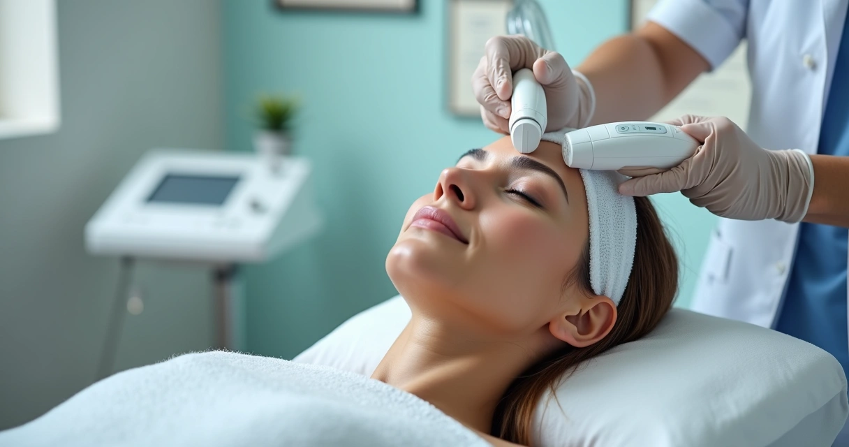 Dermatologista faz microagulhamento com radiofrequência em paciente 