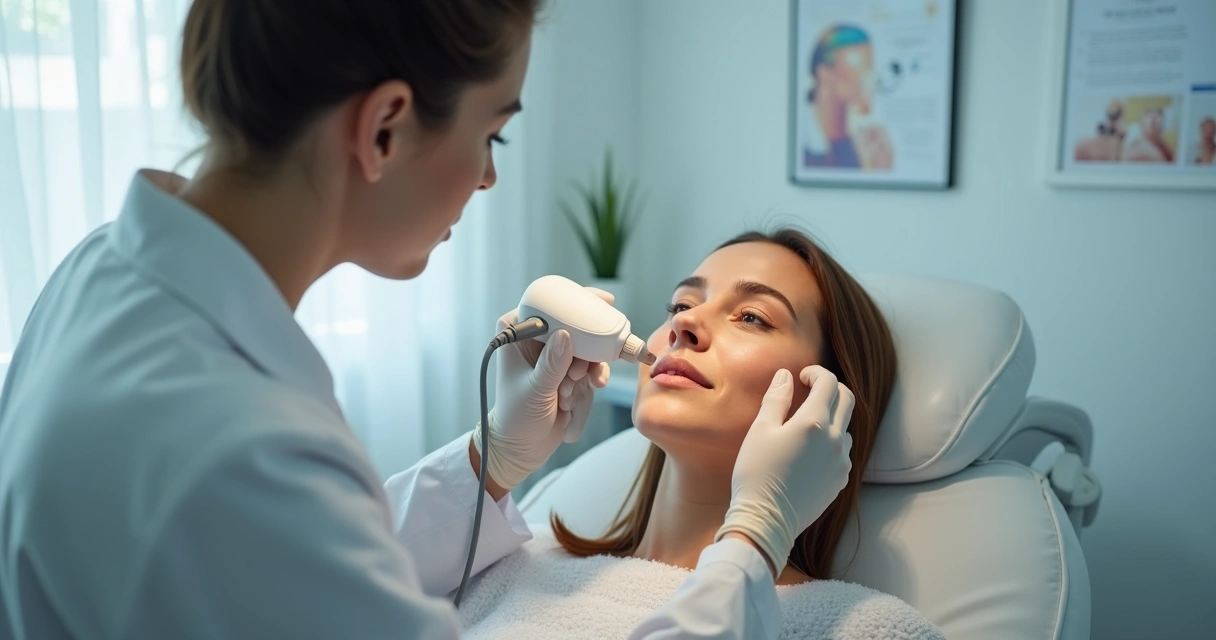 Procedimento dermatológico em consultório com equipamentos modernos em Salvador 