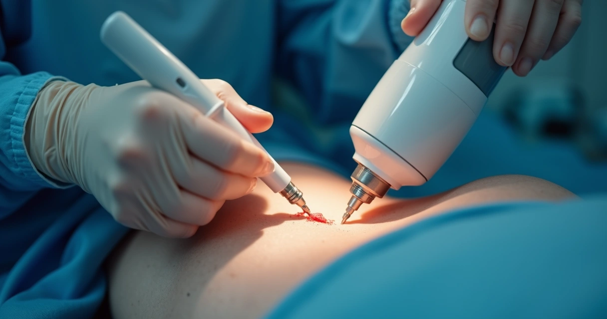 Aplicação de laser em cirurgia de hemorroida 