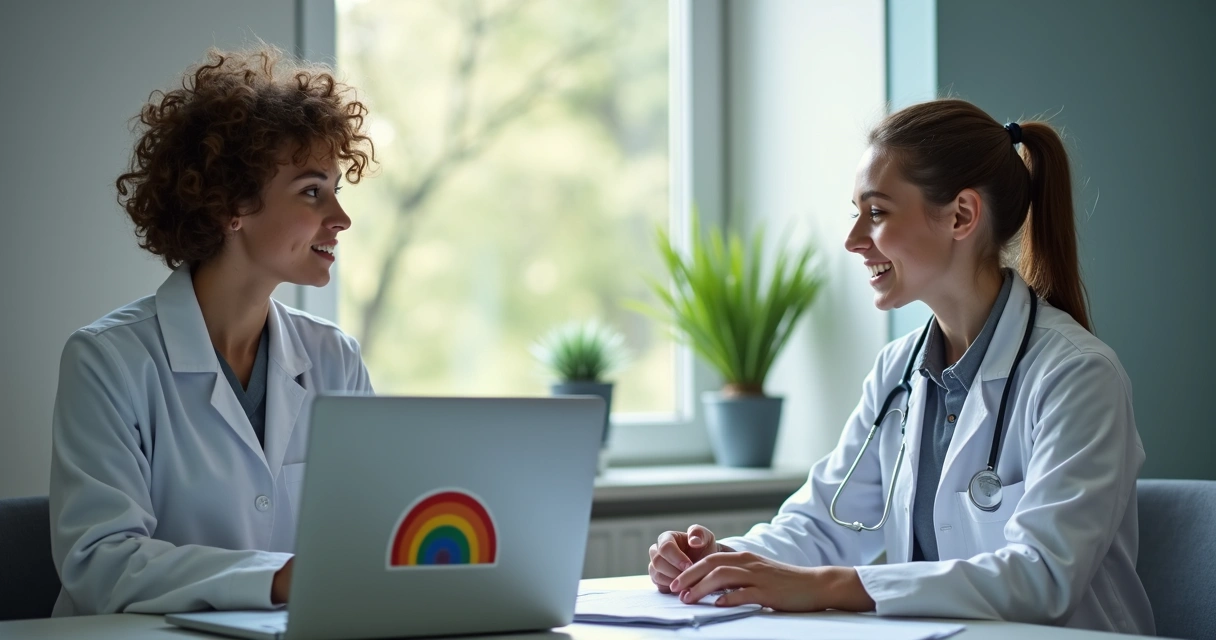 Médico conversando com paciente jovem sobre tratamento de HIV