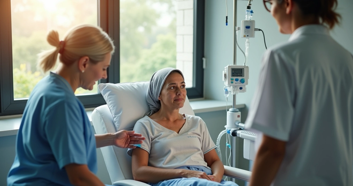 Paciente recebendo imunoterapia em hospital