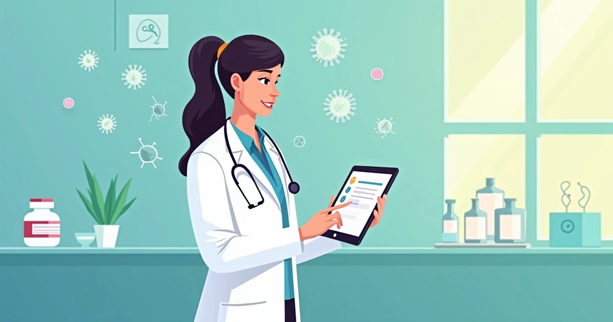 Abordagem para infecções comuns por bactérias gram-negativas 3 Profissional da saúde analisando opções de antibióticos para tratamento de infecções por gram-negativas