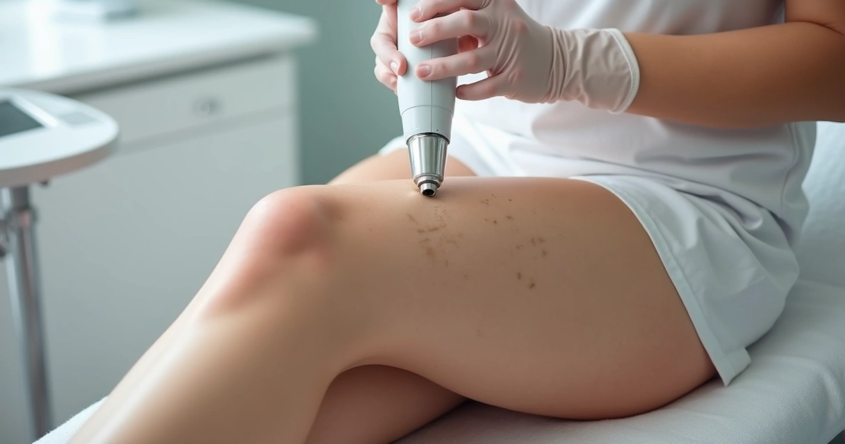Aplicação de laser em pele com estrias 