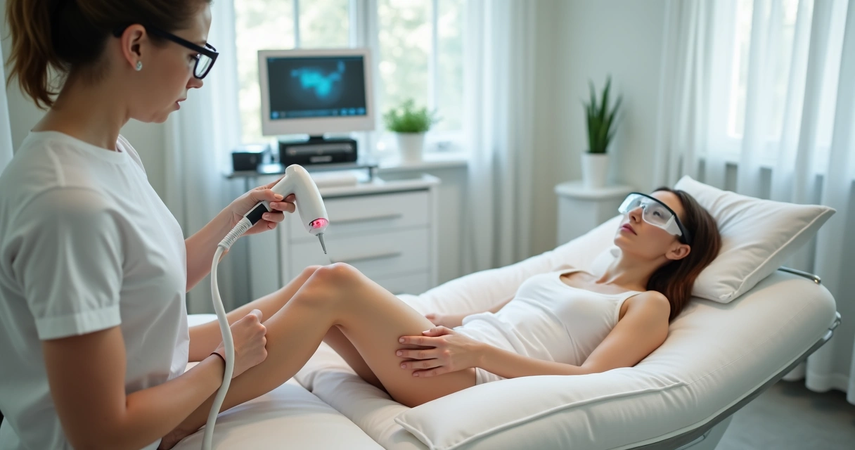 Aplicação de laser em varizes nas pernas