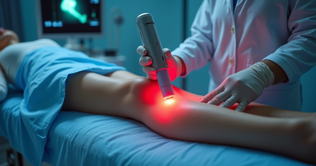 Tratamento moderno de varizes com laser nas pernas.
