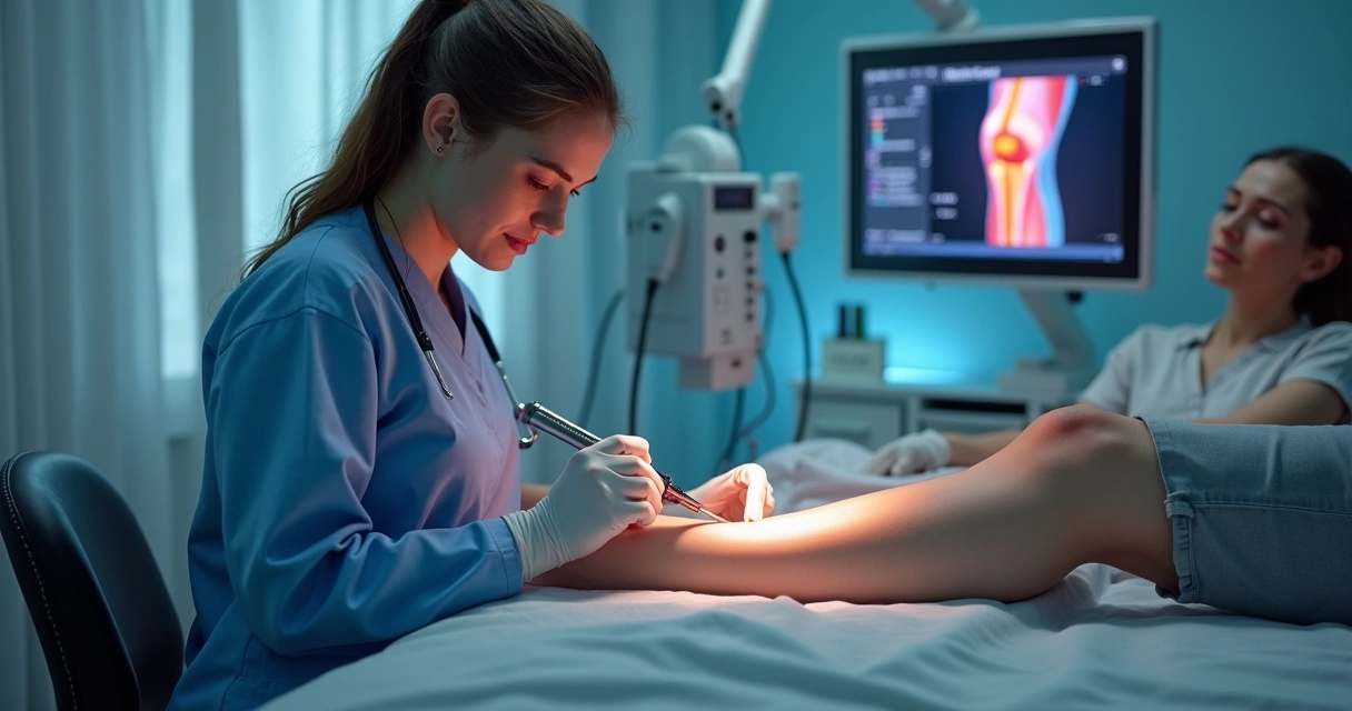 Aplicação de laser endovenoso em veia safena com tecnologia avançada 