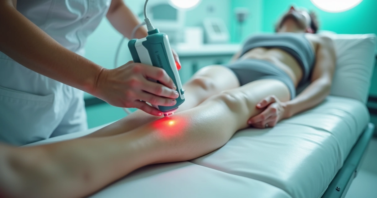 Aplicação de laser nas pernas para tratar varizes de forma moderna e sem cortes 