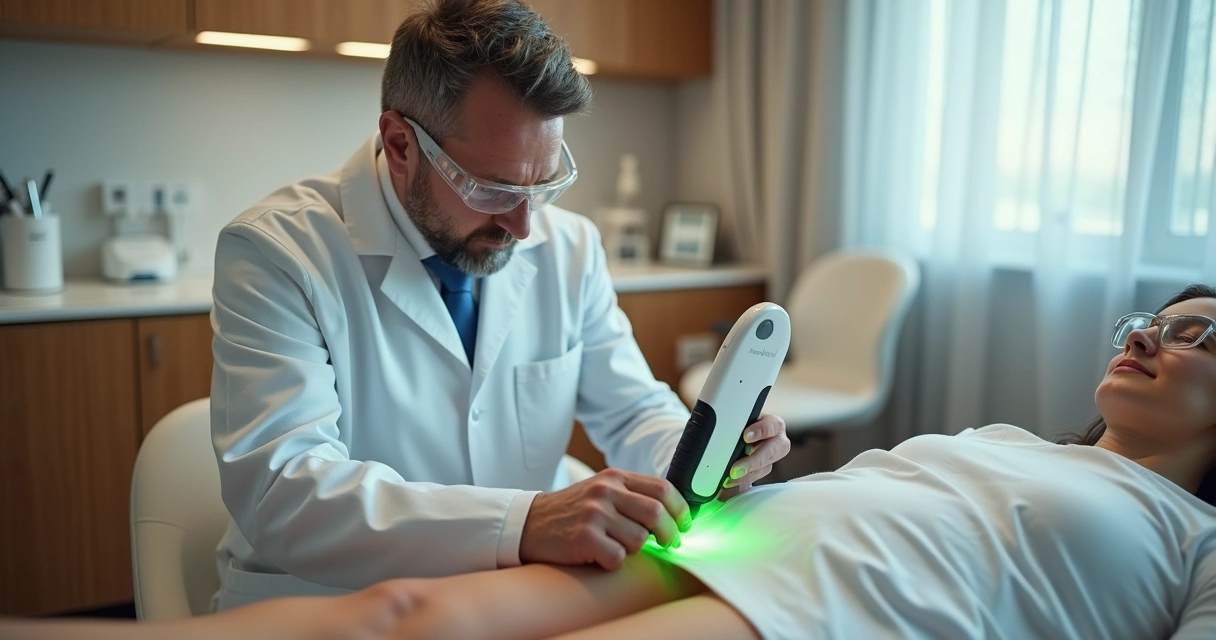 Procedimento a laser para varizes realizado em clínica moderna 