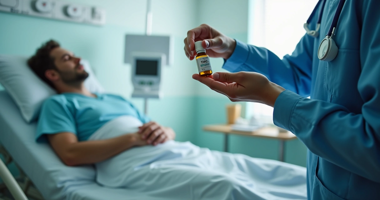 Paciente recebendo tratamento para náuseas em ambiente hospitalar 