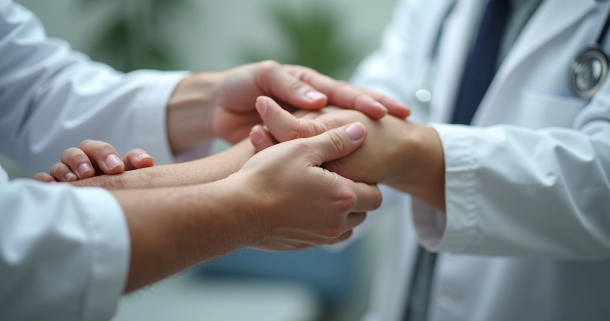 Dermatologista aplicando tratamento em paciente com dermatite atópica 