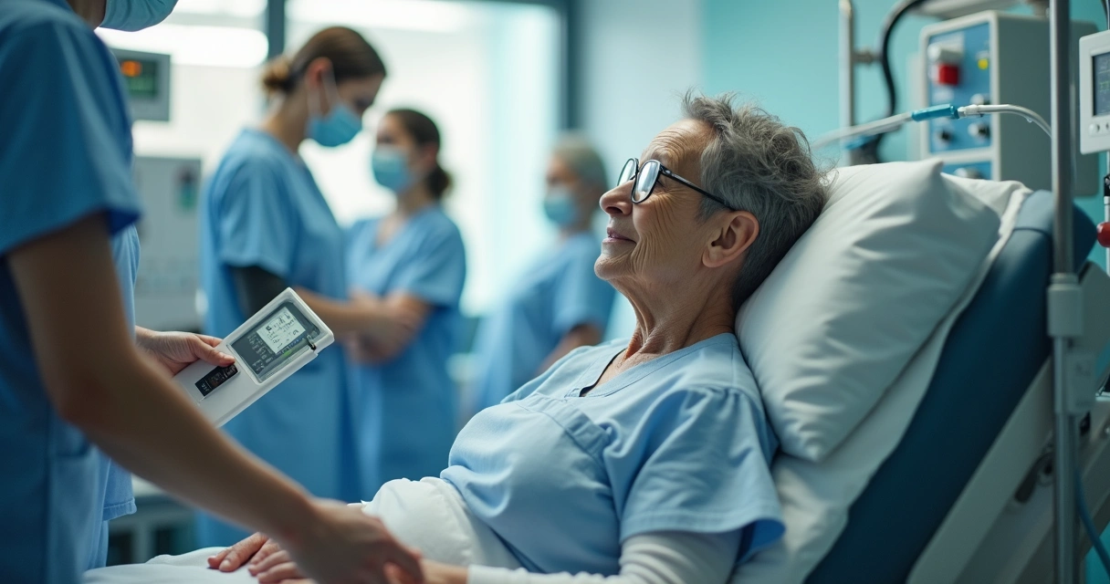 Paciente em tratamento médico em ambiente hospitalar 