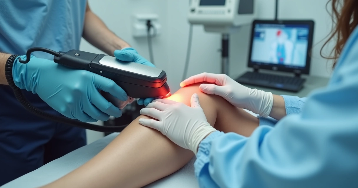 Tratamento de varizes com laser em ambiente clínico moderno