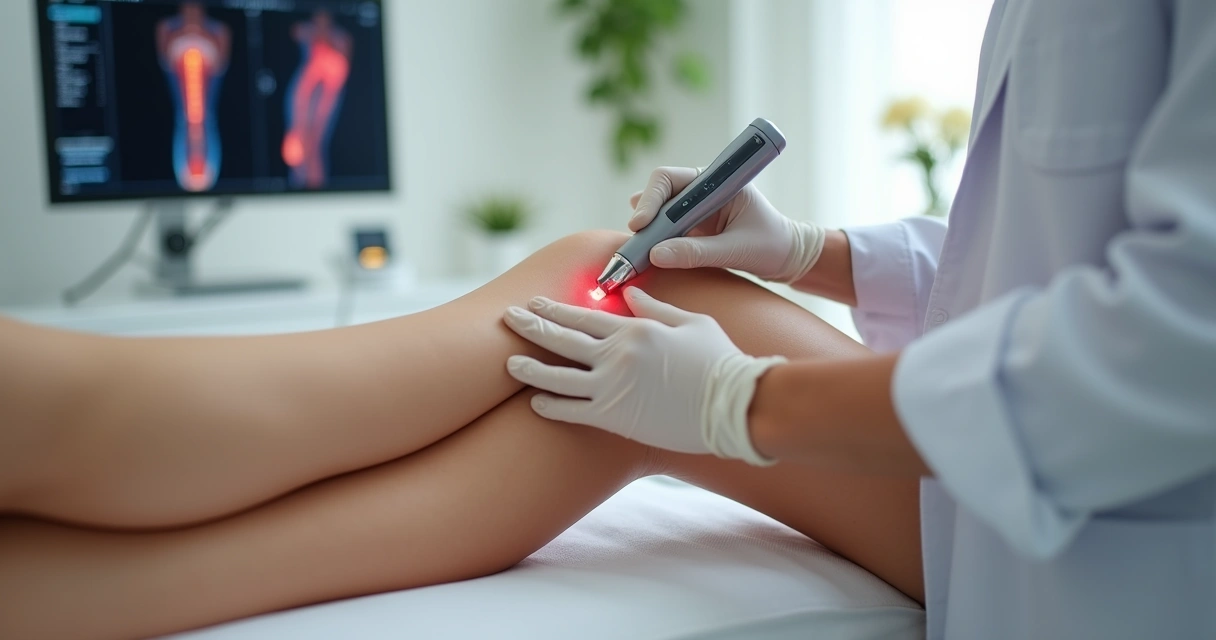 Procedimento vascular a laser em sala clínica moderna 