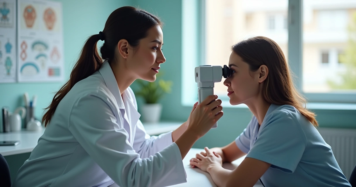 Profissional dermatologista analisando pele de paciente 