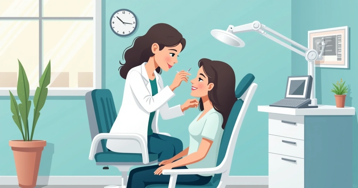 Profissional aplicando tratamento para manchas de acne em paciente 