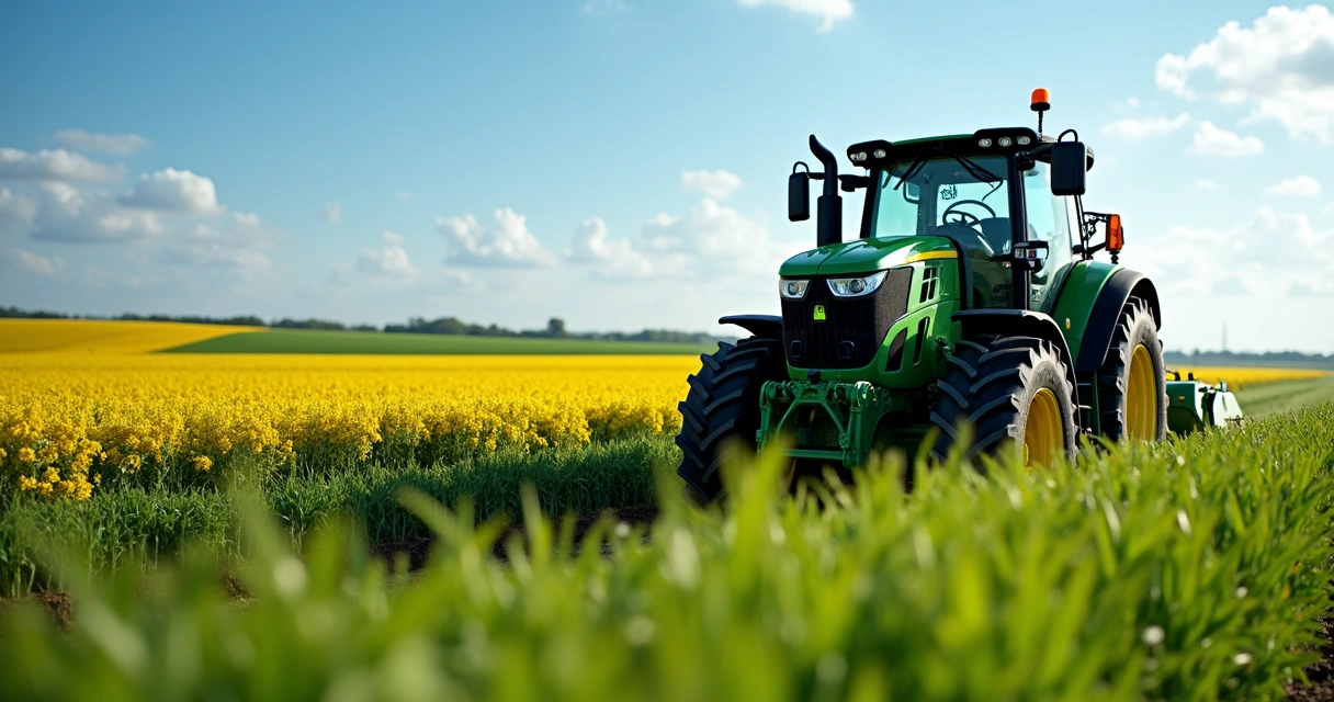 Trator equipado com tecnologia de agricultura de precisão em campo no Paraná