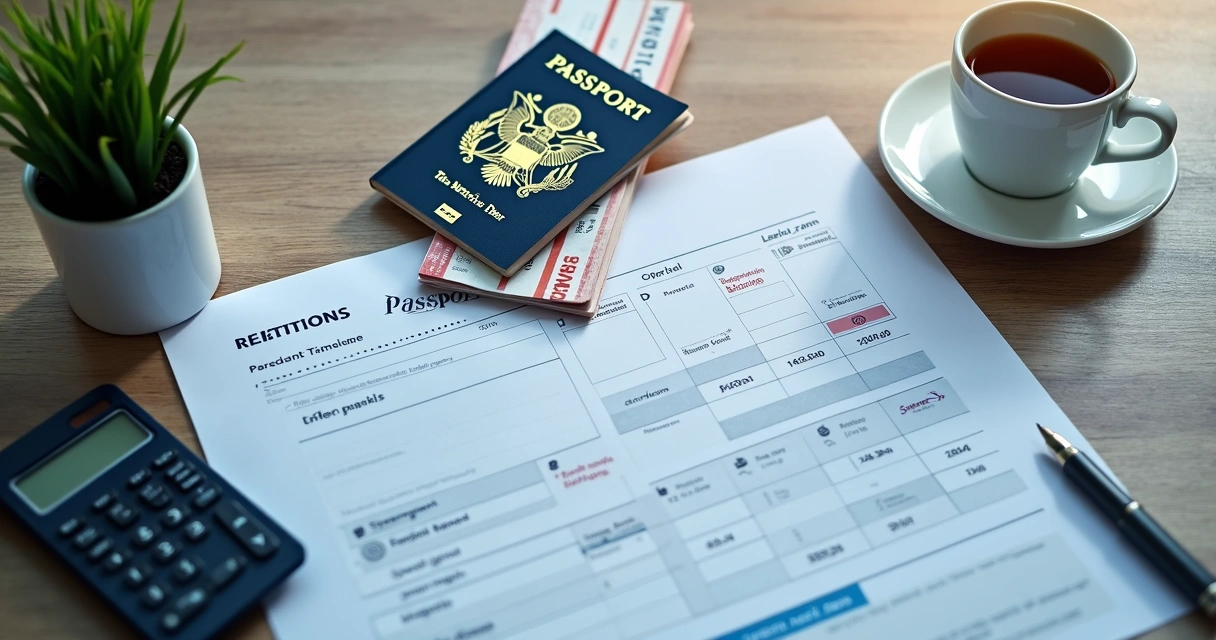 Calendar and passport used to track U.S. travel history 