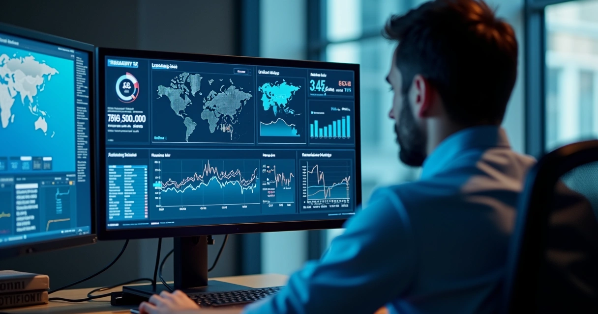 Treasury management dashboard with real-time risk analytics and portfolio exposure charts 