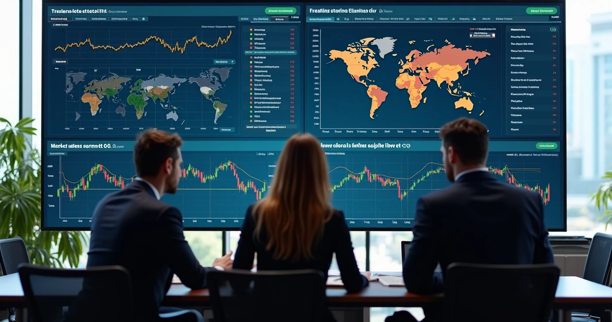 Digital treasury dashboard with commodity price charts and real-time alerts 