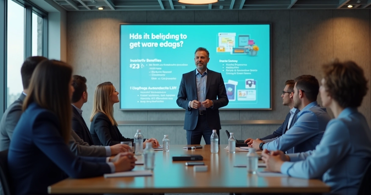 Pessoa apresentando treinamento para afiliados