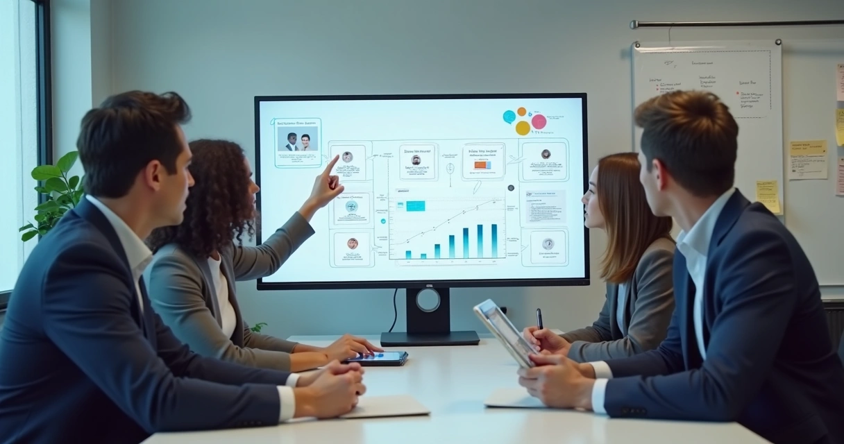 Equipe treinando assistente digital de IA