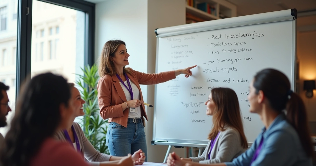 Equipe em treinamento de atendimento humanizado 