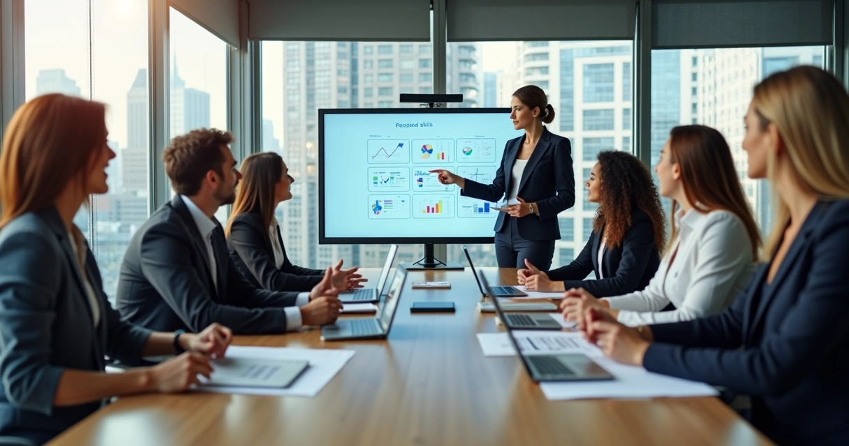Grupo de colaboradores participando de treinamento corporativo