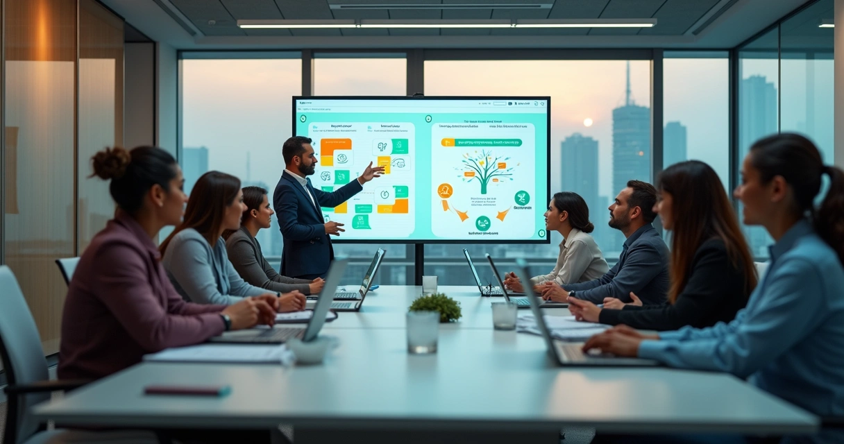 Time corporativo em dinâmica de treinamento híbrido 