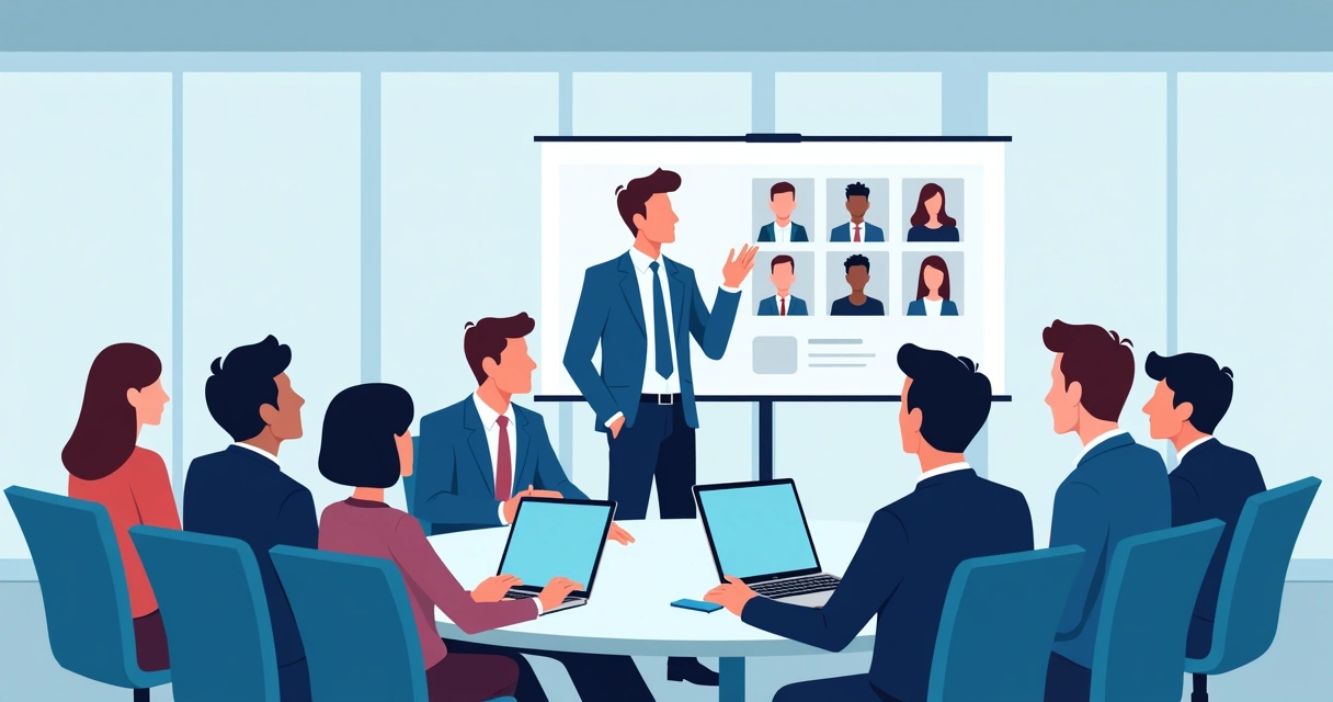 Equipe de sindicato em treinamento digital