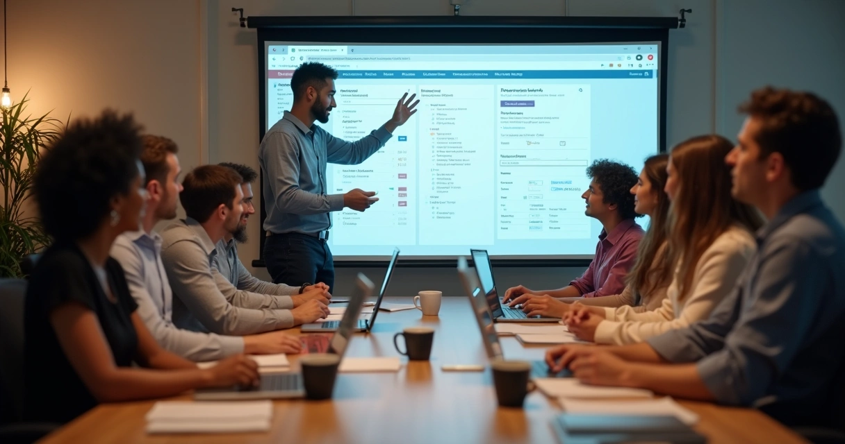 Sessão de treinamento sobre discador automático na empresa 