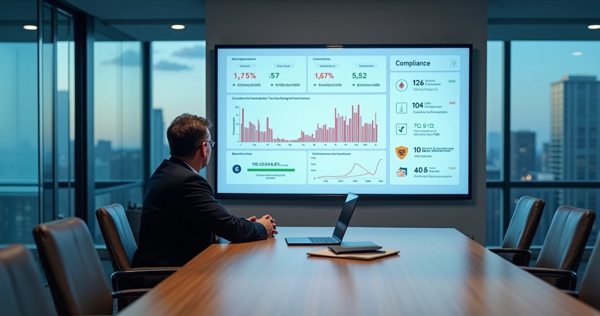 Gestor acompanhando painel de rastreabilidade de treinamento EAD em ambiente corporativo 