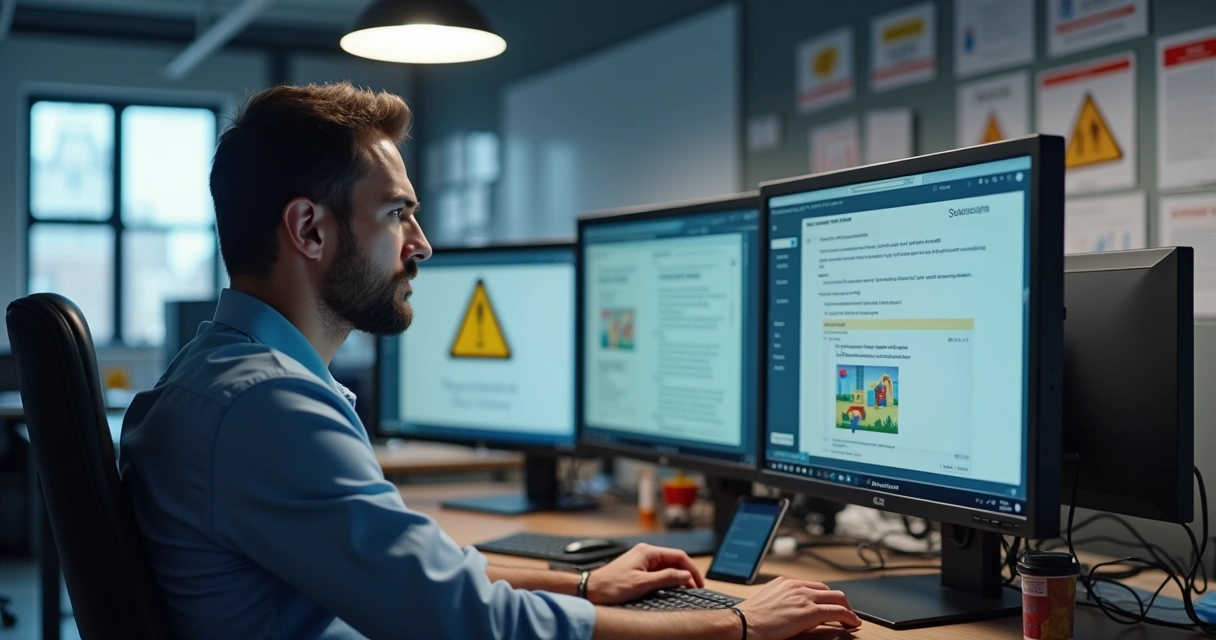 Trabalhador assistindo treinamento de SST em plataforma online 