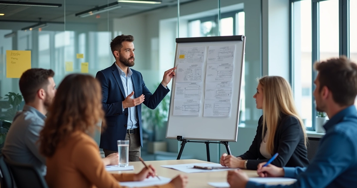 Treinamento presencial em empresa moderna