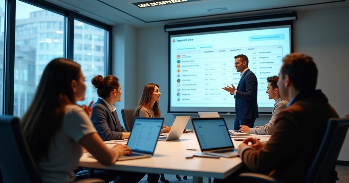 Equipe de atendimento recebendo treinamento sobre canais integrados 