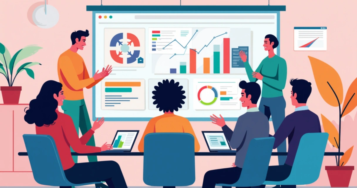 Equipe de marketing aprendendo ferramentas de automação 