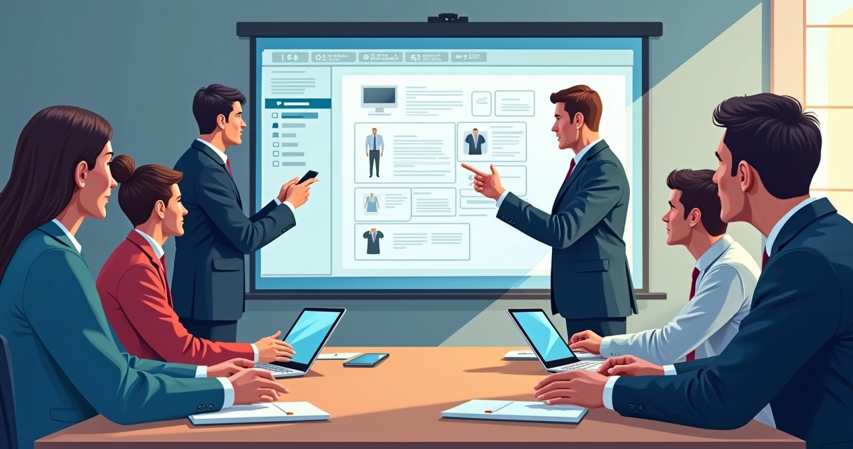 Treinamento de equipe de vendas com catálogo digital