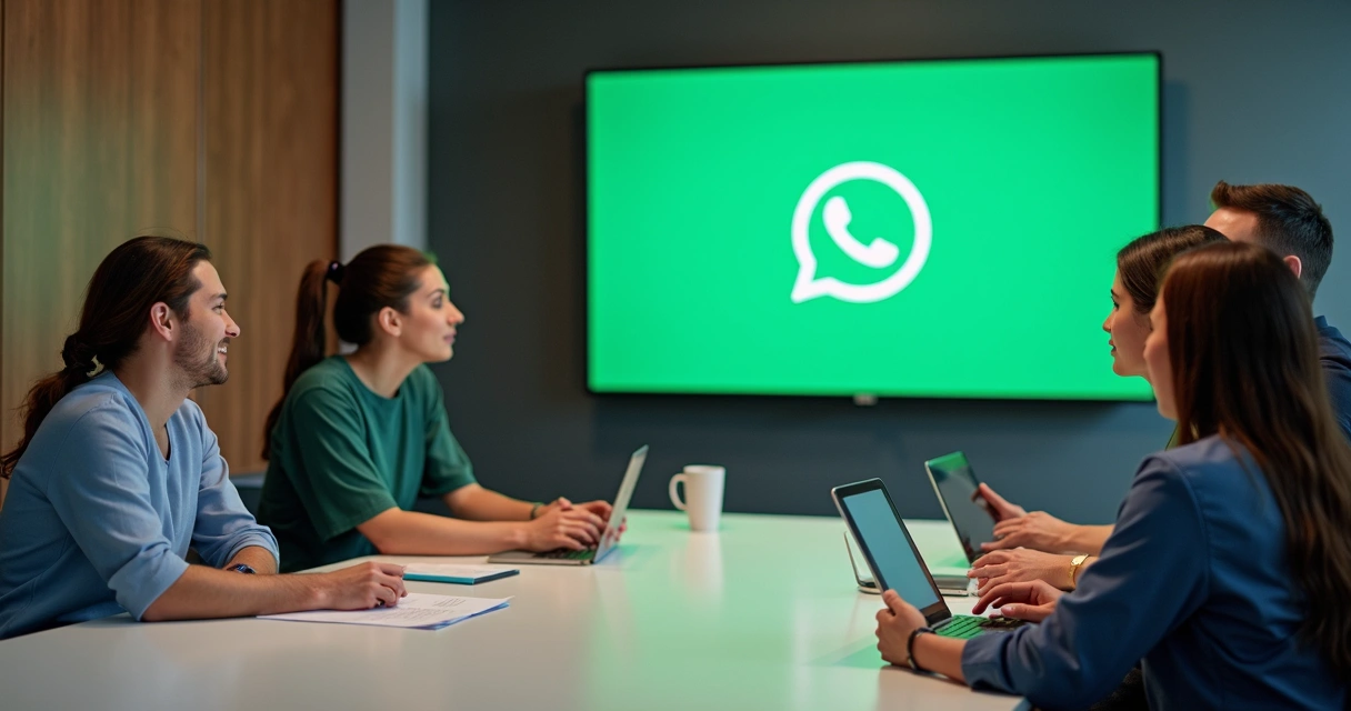 Equipe de clínica de saúde sendo treinada para uso do WhatsApp Business 
