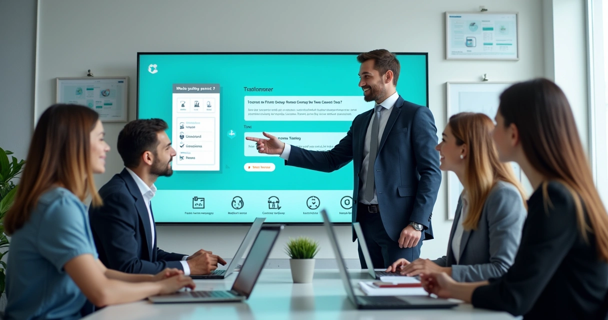 Equipe de vendas treinando uso de discadora para consignado 
