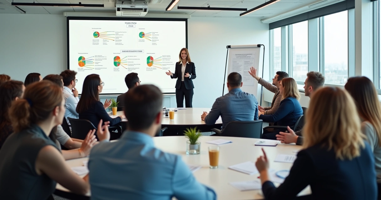 Equipe diversa participando de dinâmica sobre prevenção de assédio