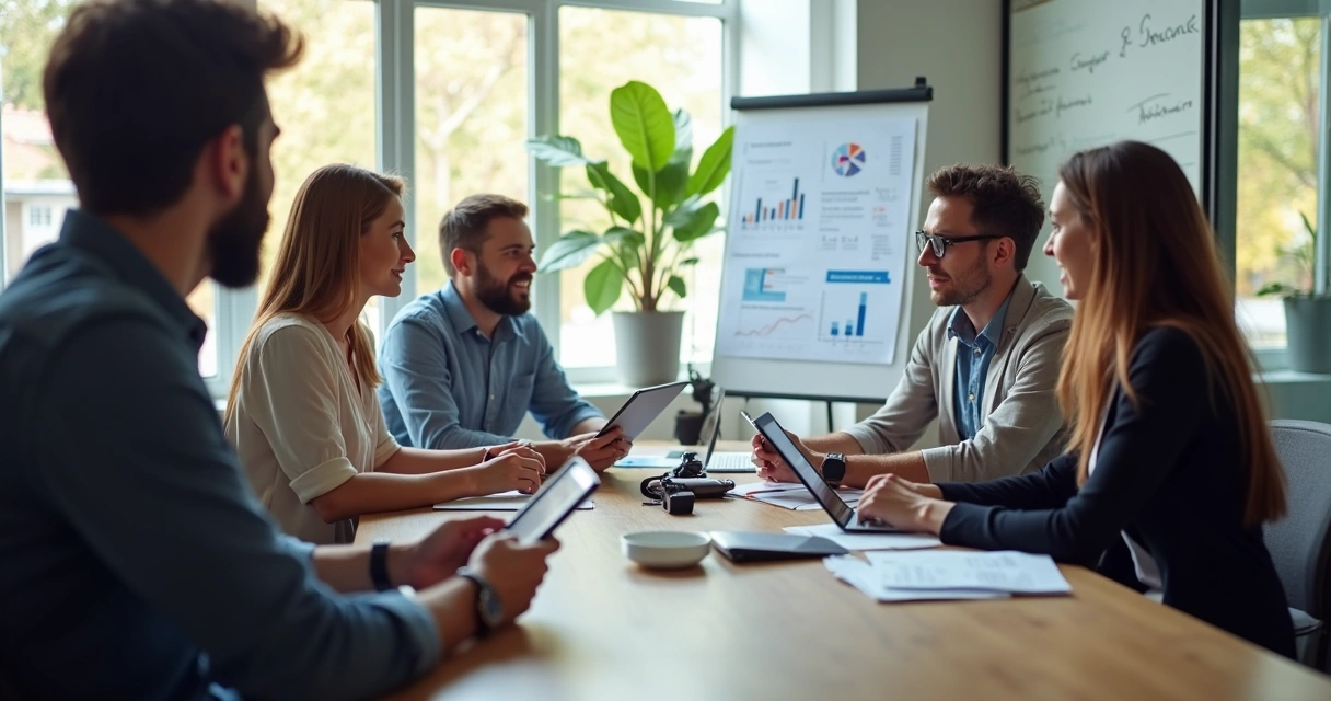 Equipe participando de treinamento para uso de anúncios em marketplace 