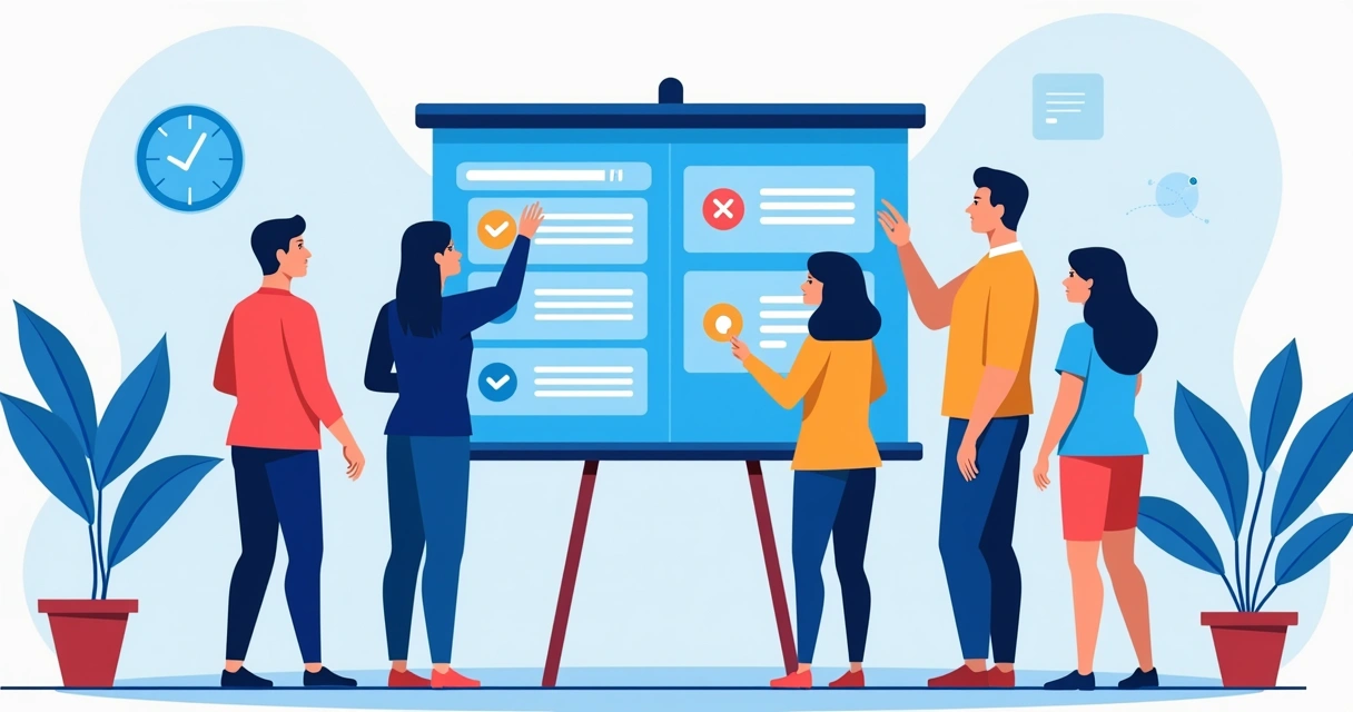 Equipe sendo treinada em uso de ordens de serviço digitais