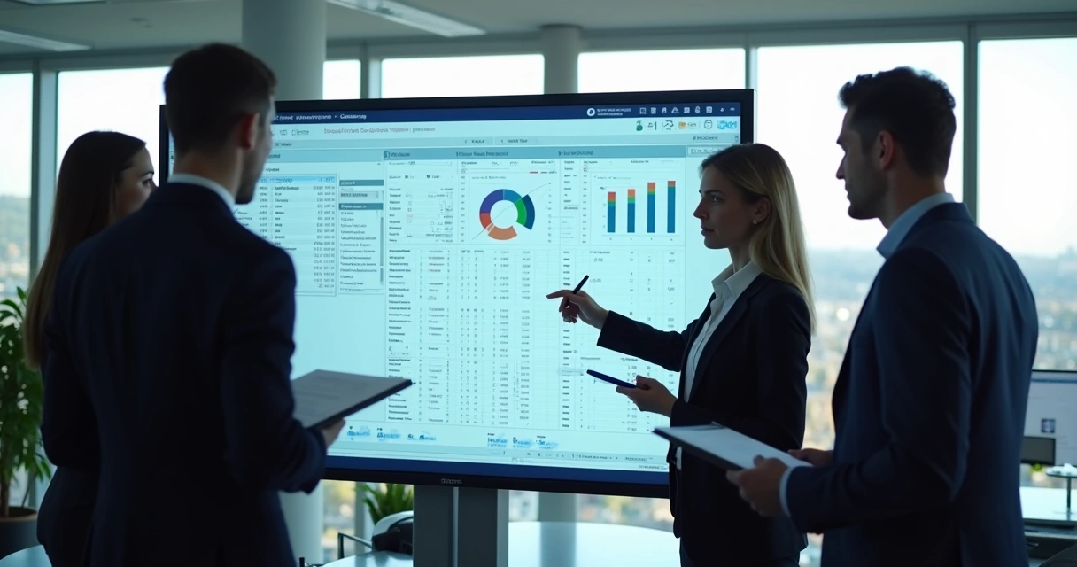 Equipe corporativa aprendendo automação em planilhas 