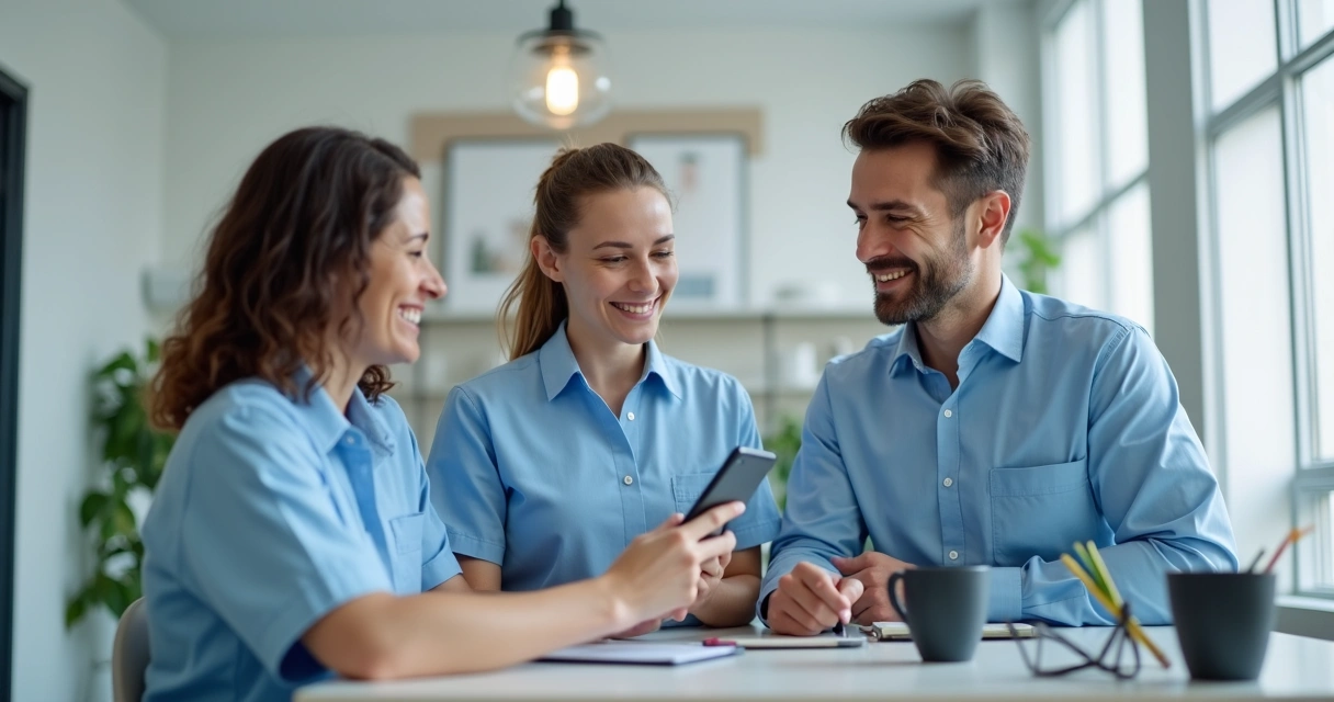 Equipe de recepção sendo treinada para uso de QR code