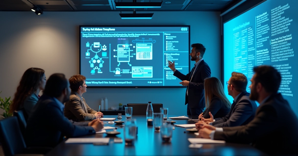 Equipe participando de treinamento sobre segurança digital e resiliência de dados 