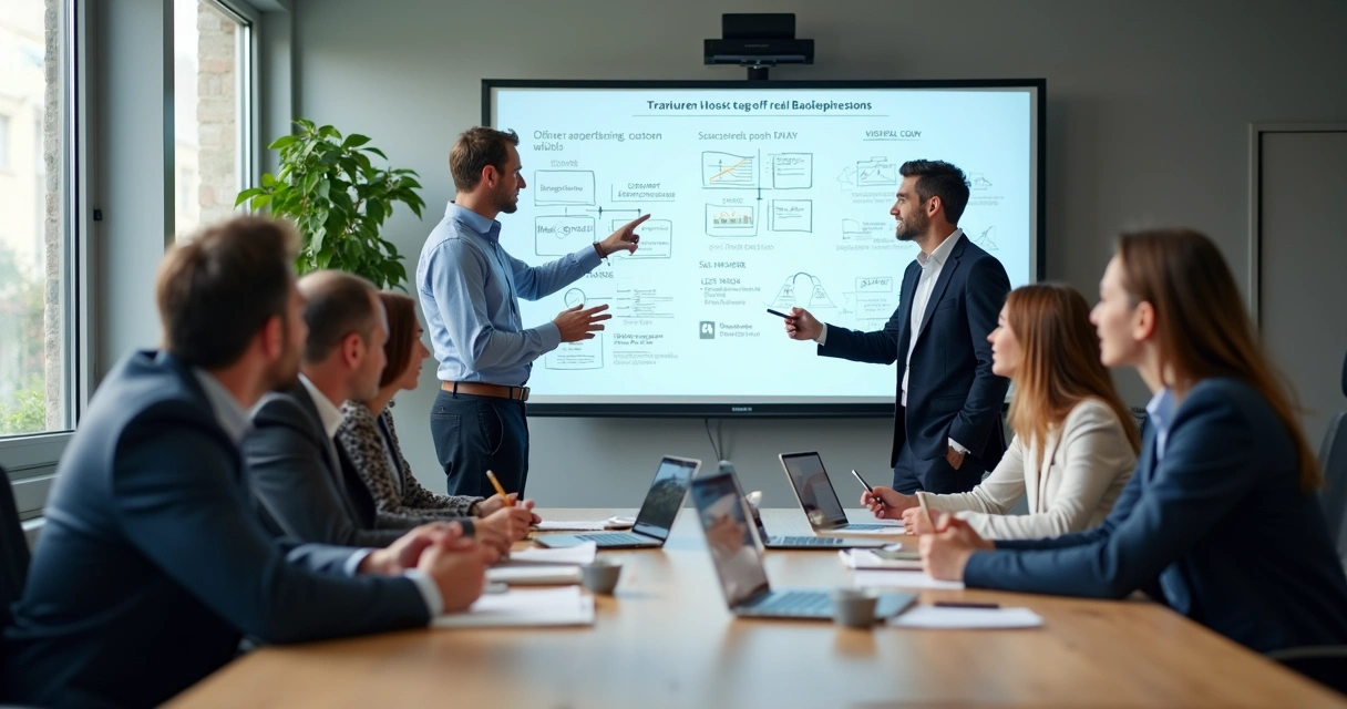 Equipe de vendas reunida para treinamento sobre vendas 