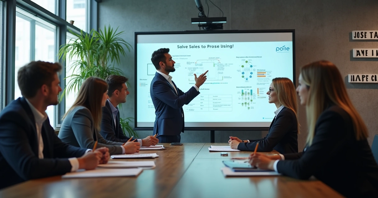 Equipe de vendas em treinamento prático