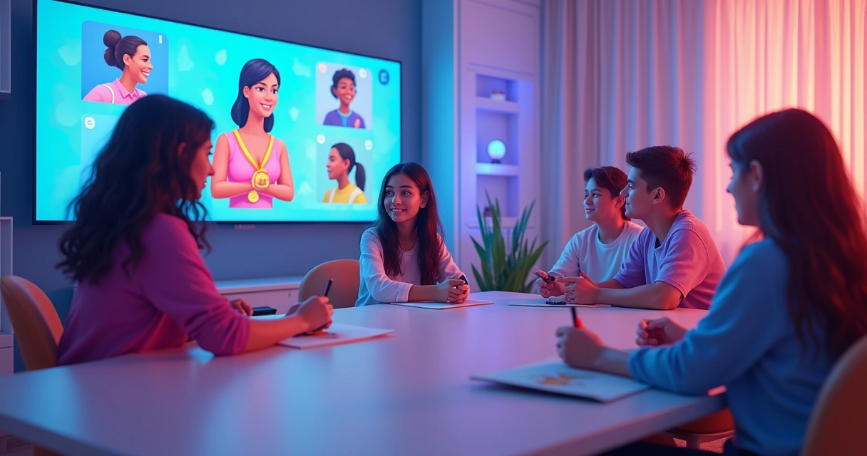 Como Gerenciar a Performance de Parceiros em Marketing Parceiros participando de treinamento gamificado em ambiente digital