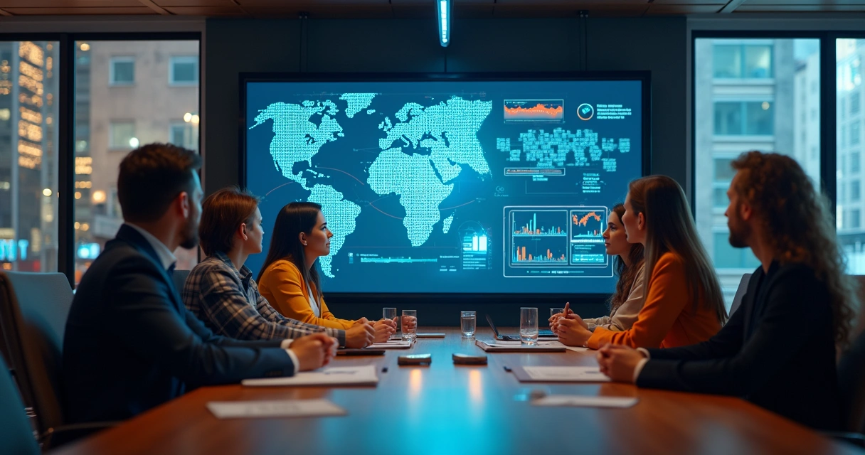 Equipe de profissionais treinando juntos com IA 