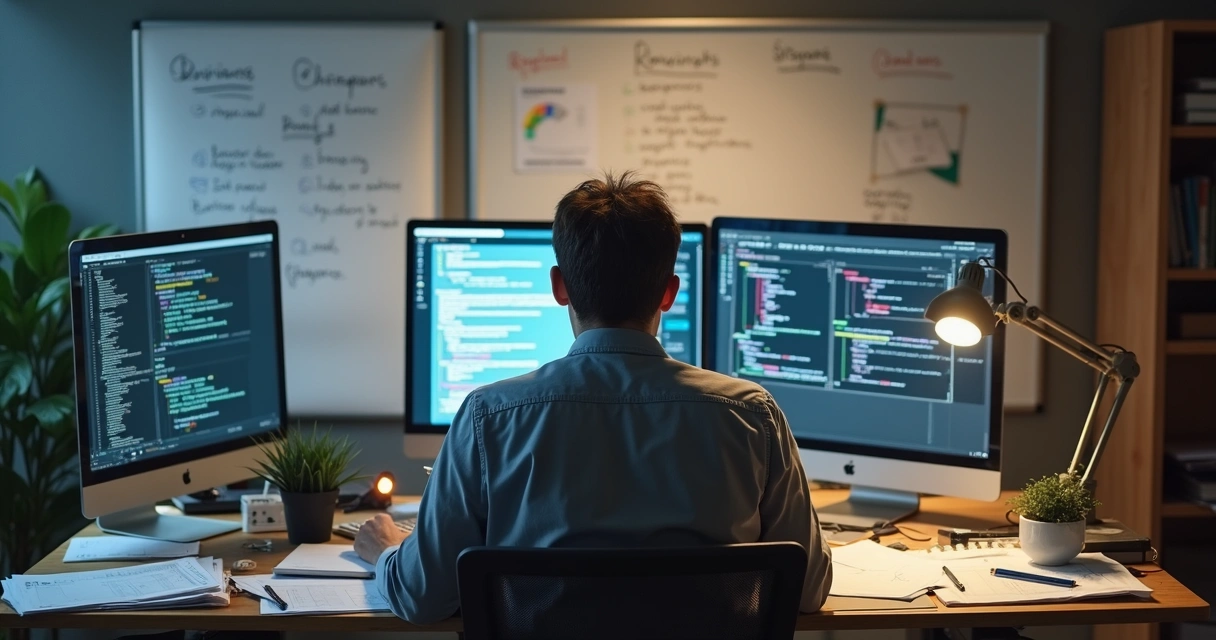 Analista de RH treinando algoritmo de IA em computador 